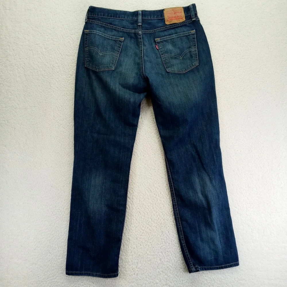 Levi Strauss 514 Mens Straight Fit Jeans Dark Wash W34 L30‎